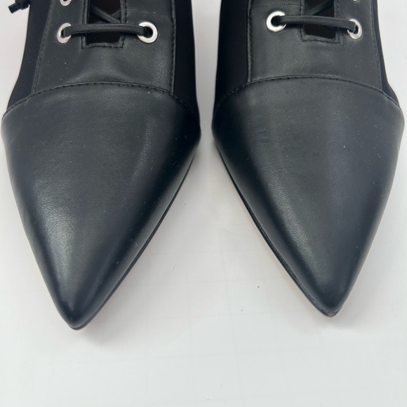 Zara Black Edwardian-Style Lace Up Pointed Heels Boots Size 39 - Picture 3 of 10